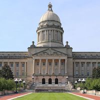 Kentucky Capitol in Frankfort; photo dated 2015. (state capitols)