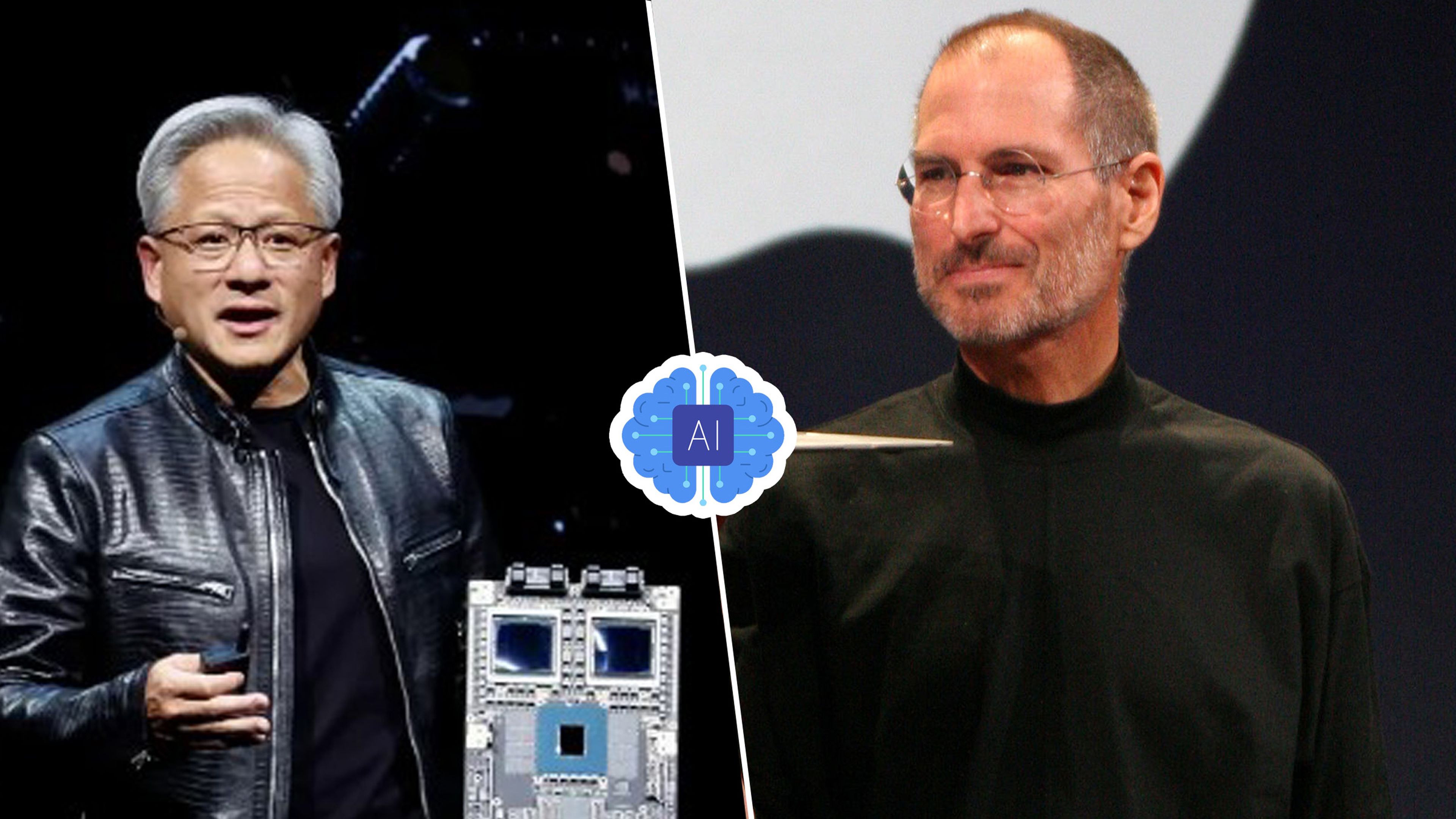 Steve Jobs y Jensen Huang