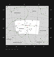 The position of the Extended Chandra Deep Field South in the constellation of Fornax