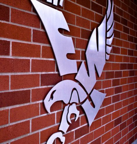Photo: EWU Eagle on Visitor Center