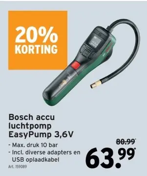 Aanbieding: Bosch accu luchtpomp EasyPump