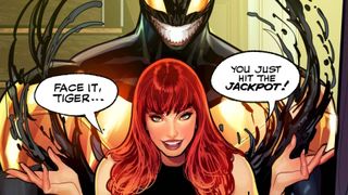 All-New Venom cover revealing MJ as said all-new Venom with classic reference text