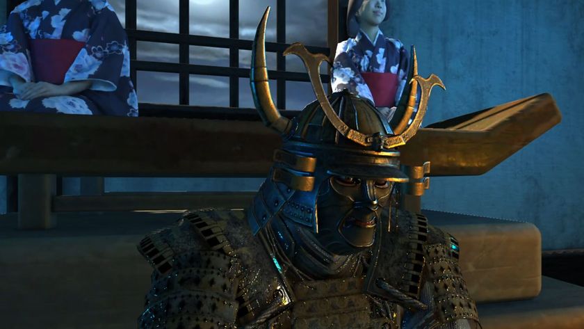 A samurai (that looks an awfully like Assassin&#039;s Creed Shadows hero) sits in the dark, in a screenshot from Yasuke Simulator.