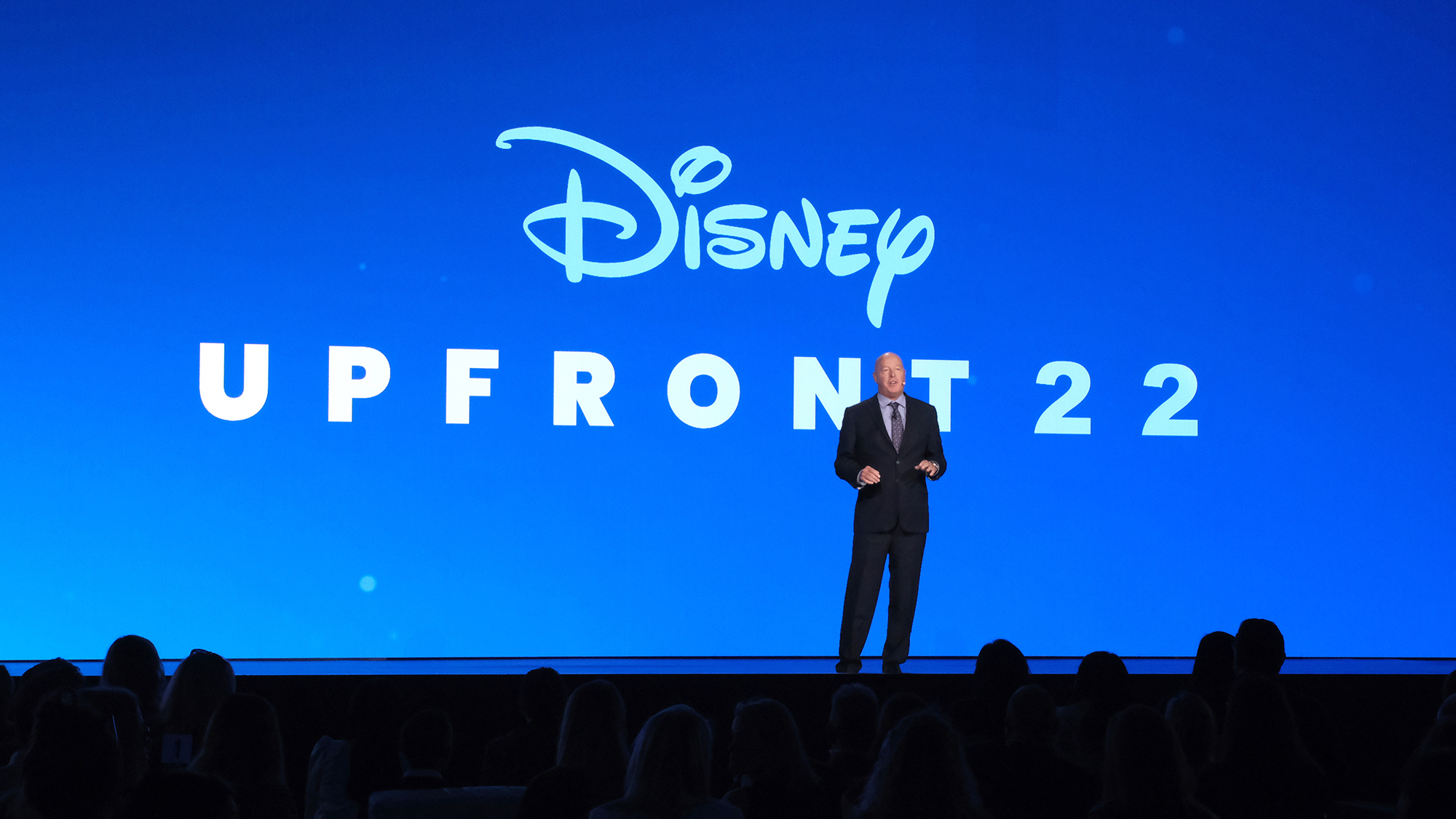 The Walt Disney Co. CEO Bob Chapek during Disney's 2022 upfront presentation.