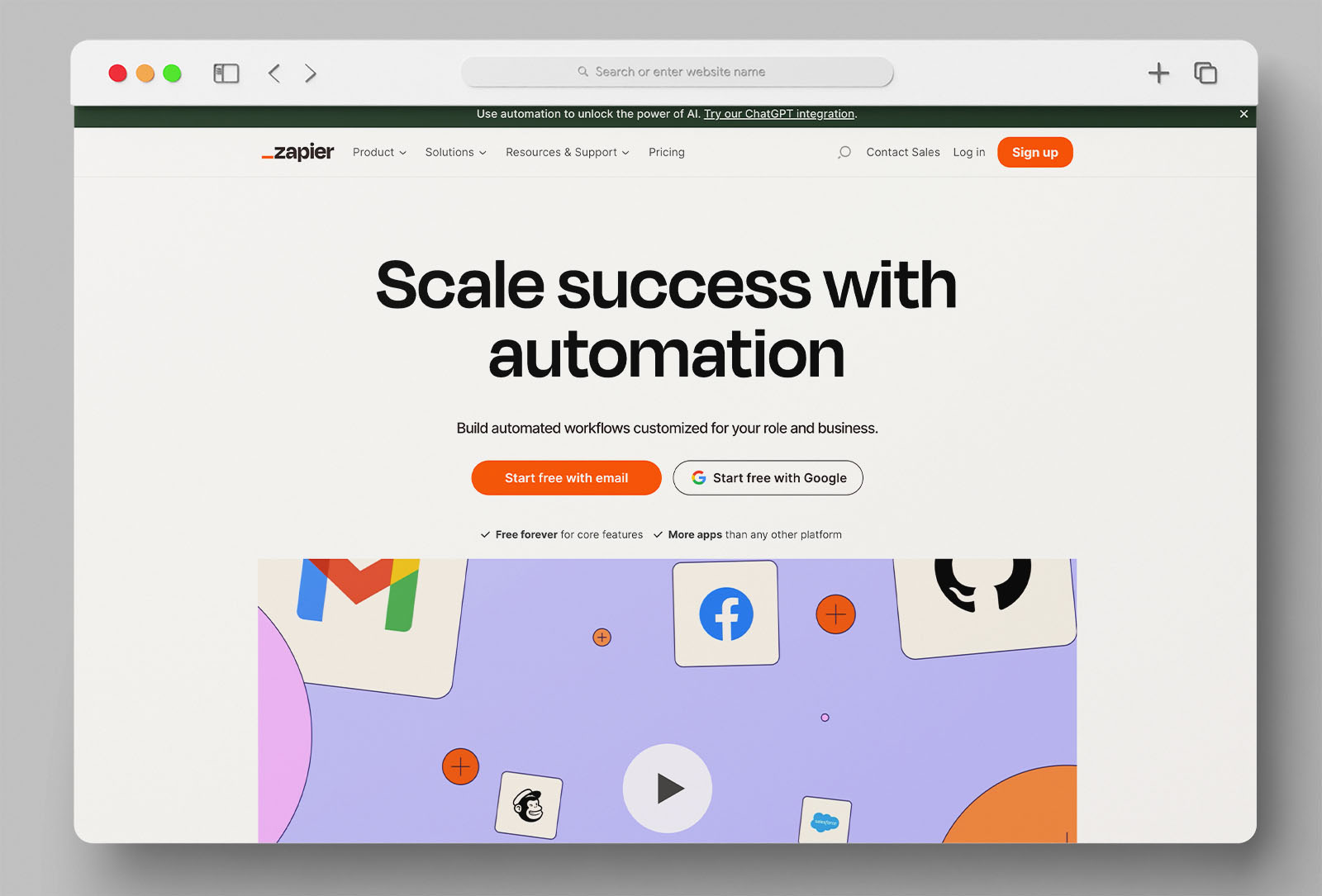 Zapier homepage