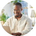 Smiling man with white shirt