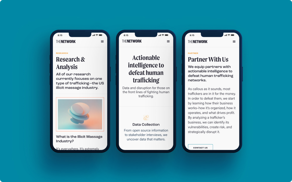 The Network mobile website design