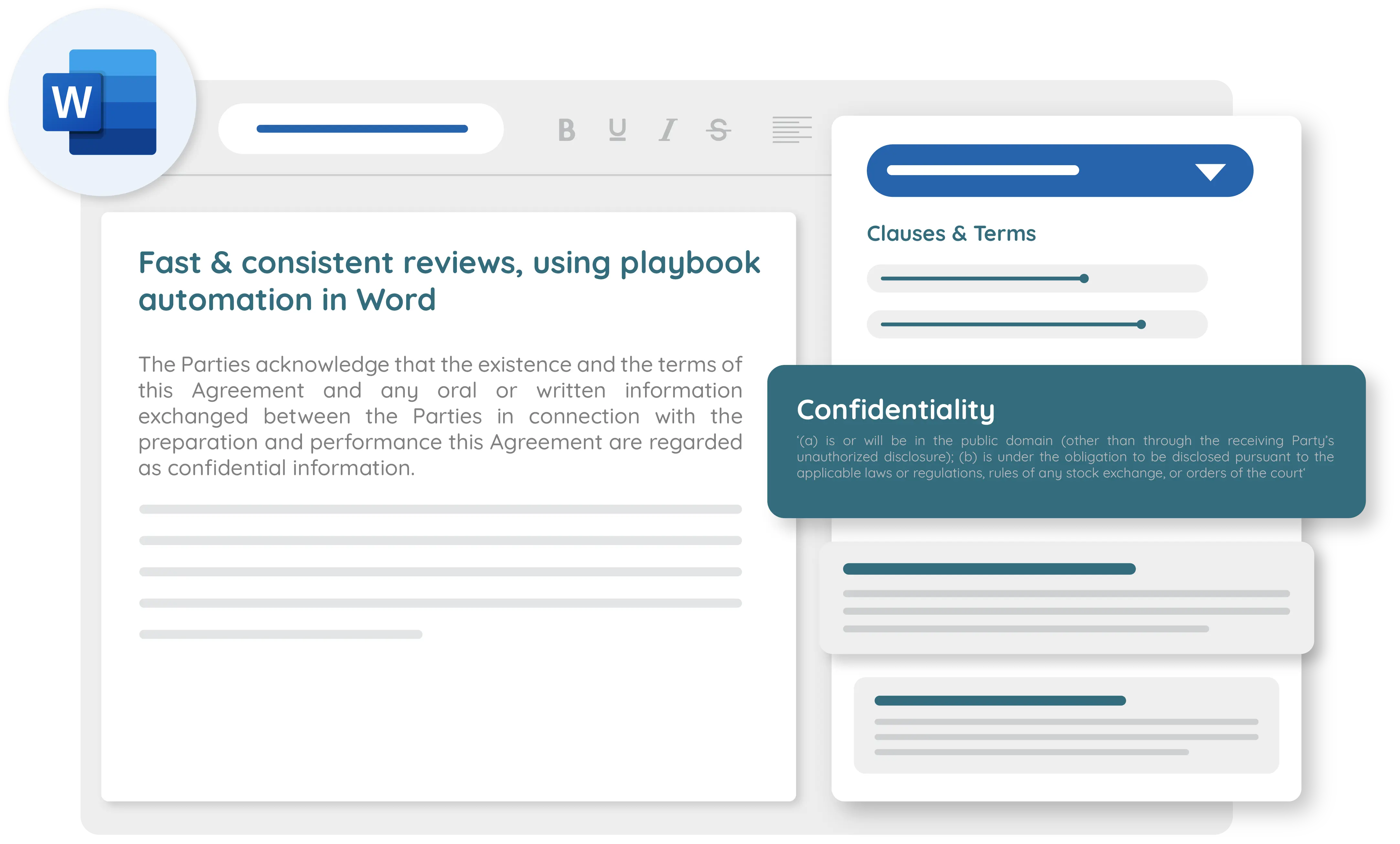 How playbooks are used for contract review, inside Word