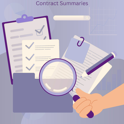 Most comprehensive write-up on Contract Summaries - what are these, how to create them, how to use AI to generate different types of contract summaries and what are the key benefits and considerations in using contract summaries .