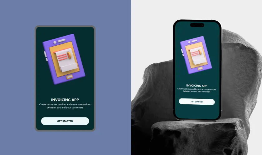 2 mobile apps displayed on 2 phones