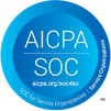 A badge that reads: AICPA SOC - SOC for Service Organizations - Service Organizations