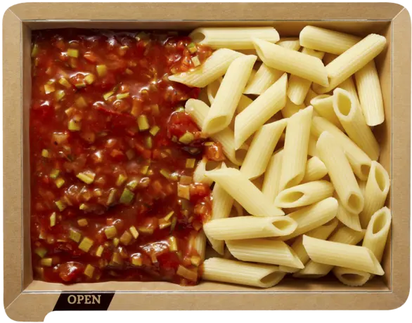 Penne with vegetable bolognese