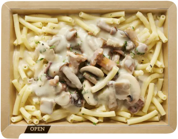 Macaroni with mushroom cream sauce