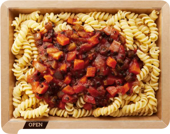 Lentil bolognese with pasta