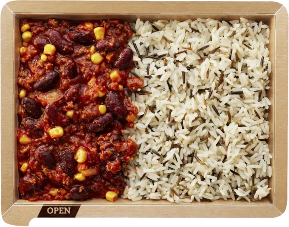 Chili con carne with wild rice