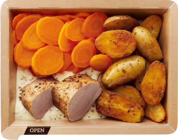 Roasted pork fillet with potatoes