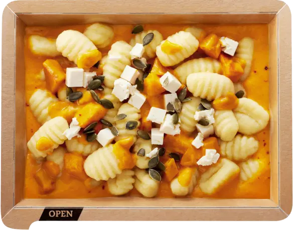 Gnocchi with pumpkin ragout and goat's cheese