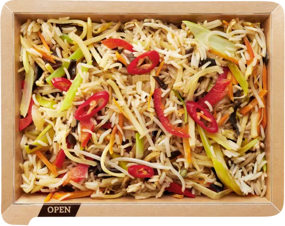 Asian rice pan with vegetables