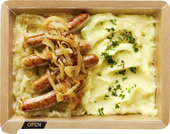 Nuremberg roast sausages with sauerkraut