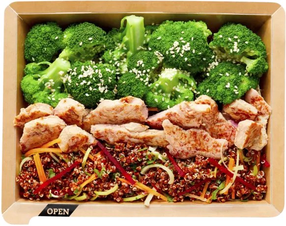 Chicken with quinoa and broccoli