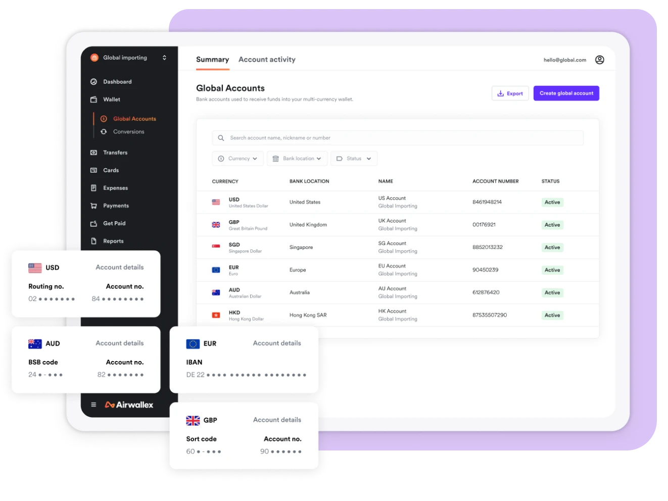 Airwallex streamline international payments screenshot