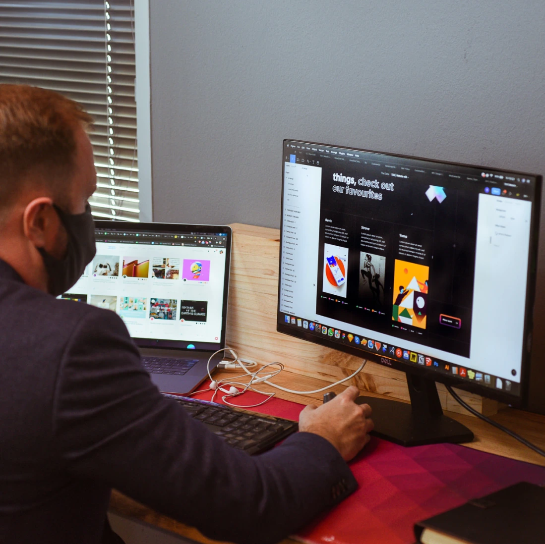 Man sitting at laptop working 