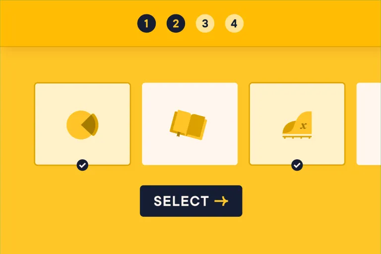 Pear Deck Tutor selection slide example.