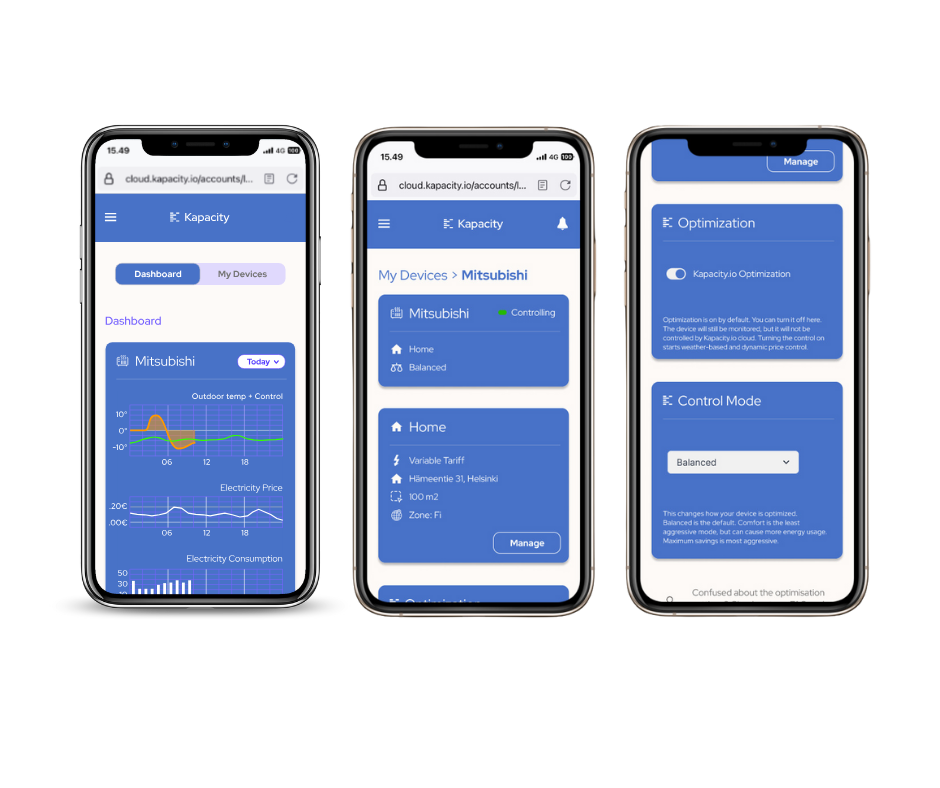 Kapacity.io Cloud dashboard for easy device management.