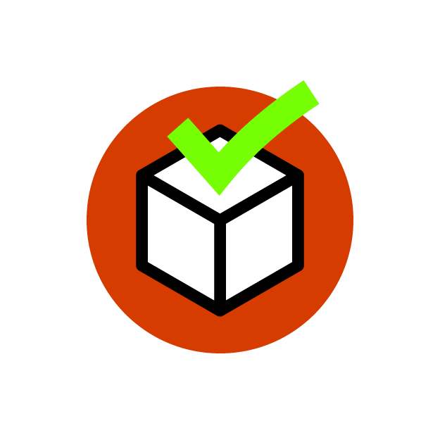 Icon checkmark on a box