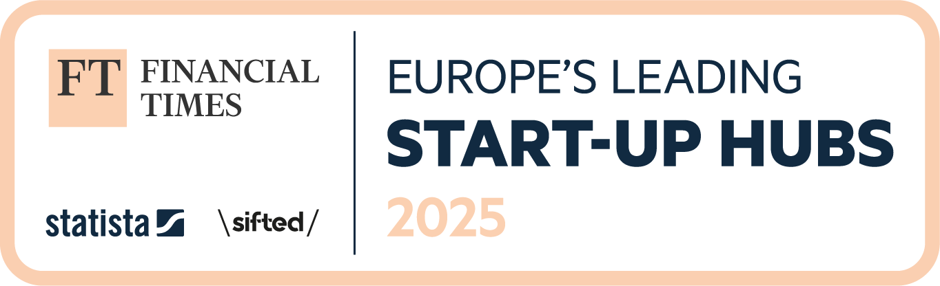 Logo of Europe's Leading Startup Hubs 2025 by Financial Times, Statista and Sifted.