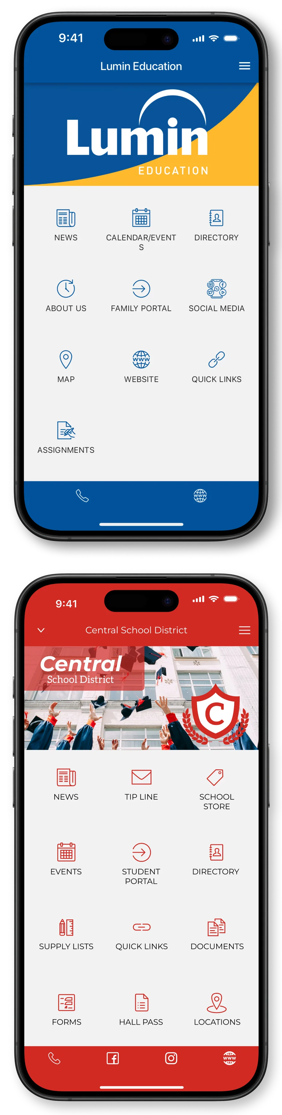 Edlio school mobile apps on phones