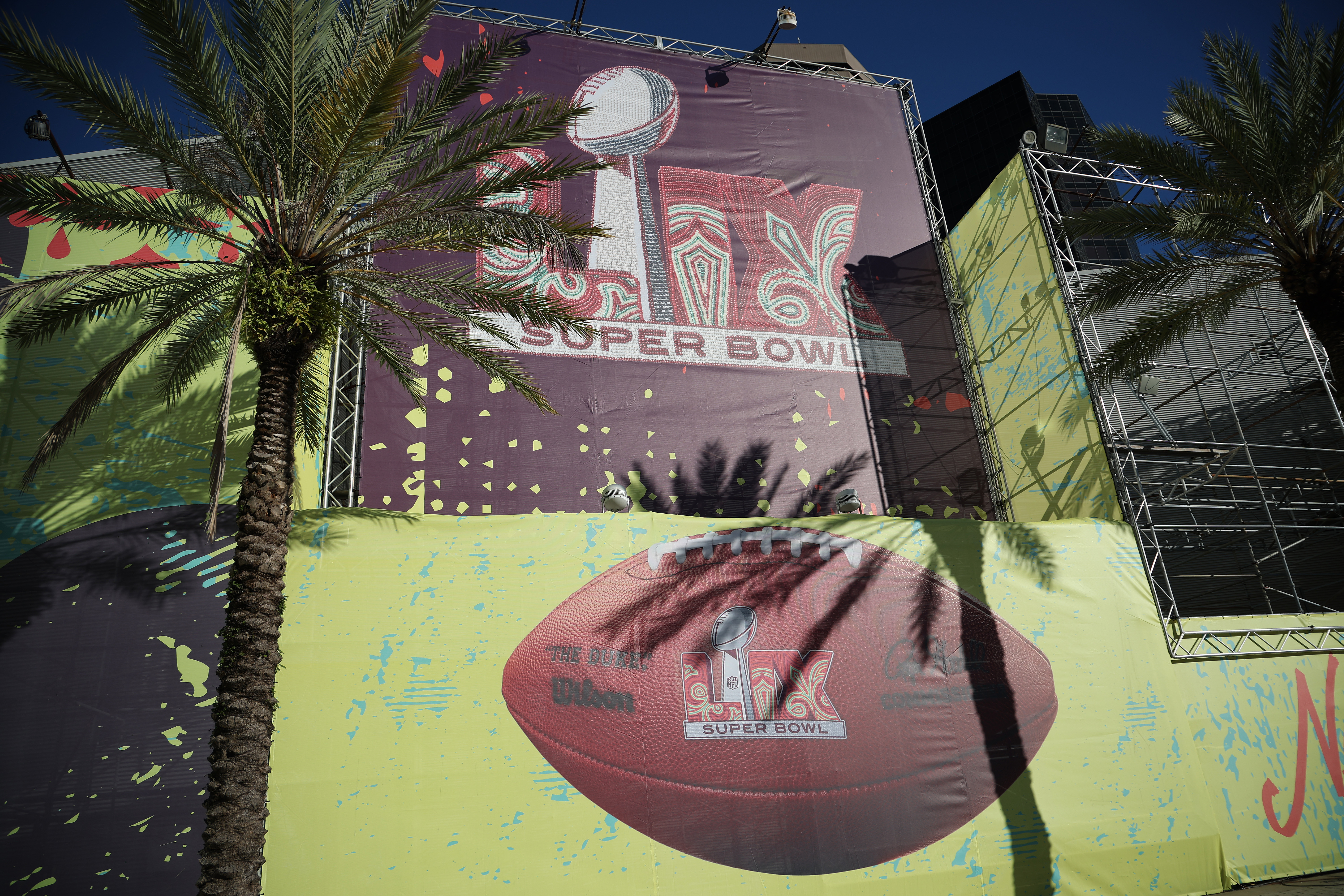 The Caesars Superdome is being prepared for Super Bowl LIX at the Caesars Superdome on January 16, 2025 in New Orleans, Louisiana.