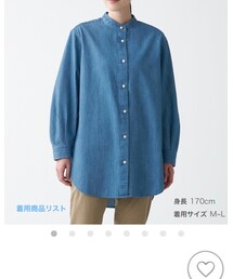 無印良品 | インド綿デニムチュニック / M-L / ¥3,990(シャツ/ブラウス)