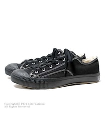 プラス/PRAS 日本製 KURO 児島帆布 シェルキャップ ローカット スニーカー(PRAS-01-002-KURO)(スニーカー)