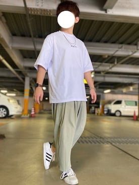 のぼるさんの「《メルマガ掲載》adidas アディダス SUPERSTAR スーパースター C77124  WHT/CBK/WHT」を使ったコーディネート