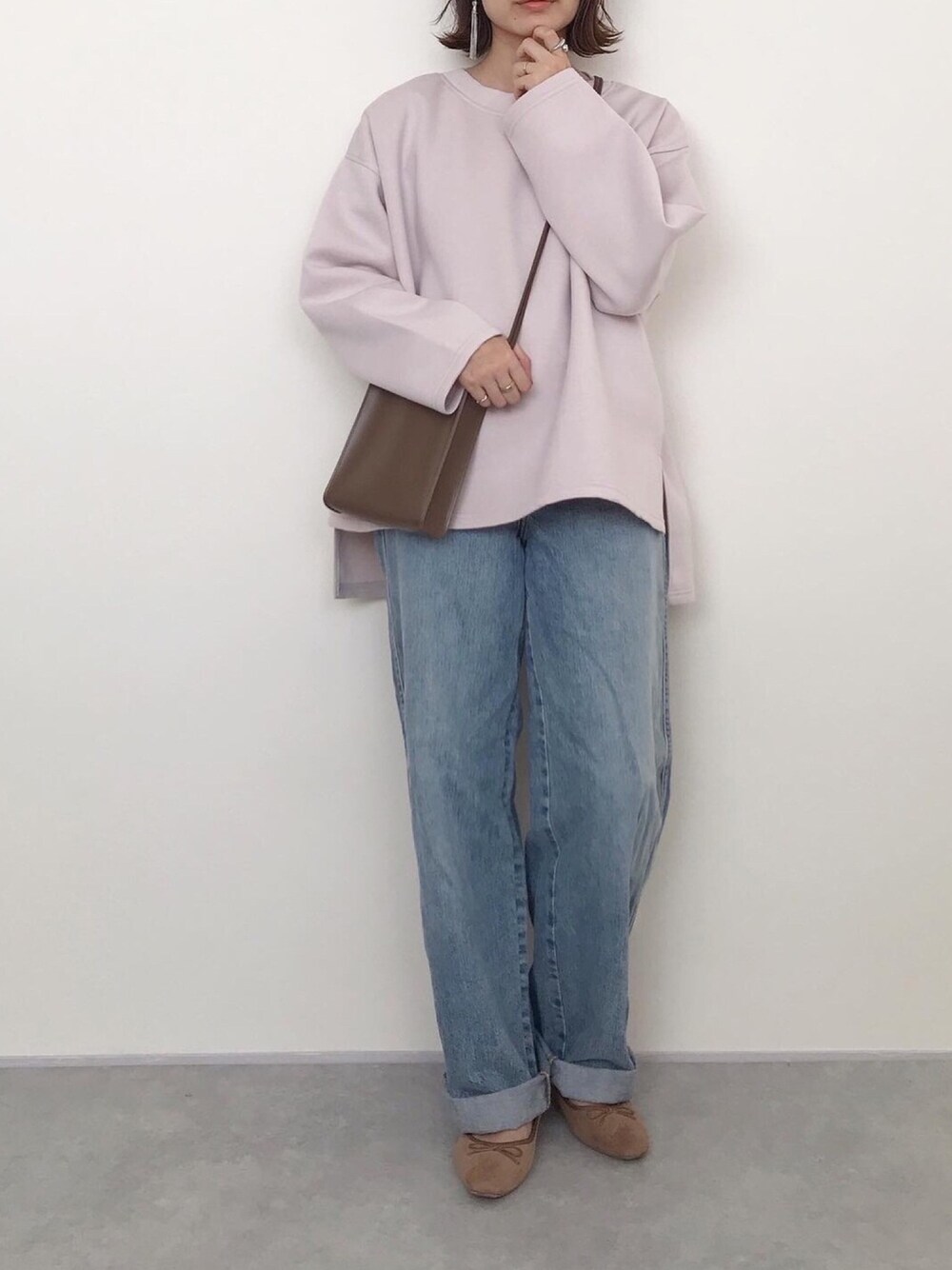 rumiさんの「パウダリーユルプルオーバー／【WEB/EC限定商品】（Ambre Neige）」を使ったコーディネートの1枚目の写真