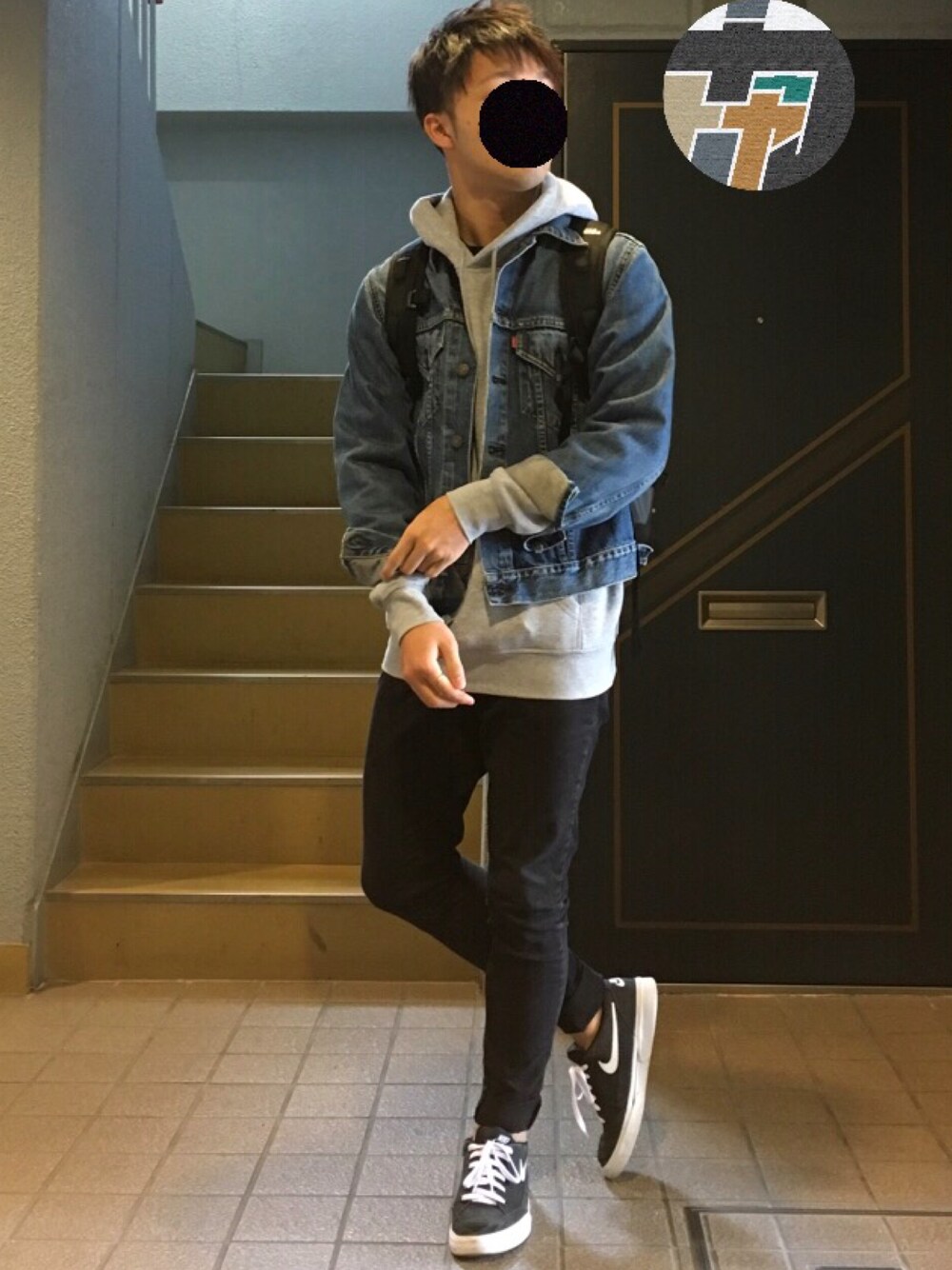 かかかかかさんの「トラッカージャケット-ミッドカラー/12.5oz デニム/Wellthread（Levi's）」を使ったコーディネートの1枚目の写真
