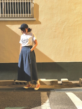 「schott(ショット)のアイテム(スカート)」を使った、Natsuki.Cさん(レディース・165cm)の夏コーディネート