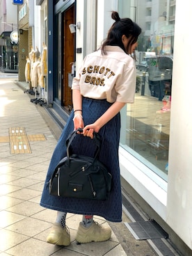 「schott(ショット)のアイテム(スカート)」を使った、Natsuki.Cさん(レディース・165cm)の春コーディネート