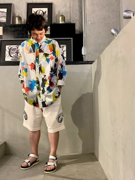 yamamotoさんの「Children of the discordance（チルドレン オブ ザ ディスコーダンス）/O/OFF HAND DYEING SH（Children of the discordance | チルドレン オブ ザ ディスコ-ダンス）」を使ったコーディネート