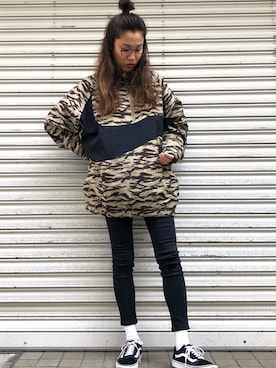 「NIKE(ナイキ)のアイテム(ナイロンジャケット)」を使った、miwa93さん(レディース・164cm)の春コーディネート