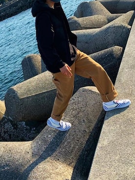 「NIKE(ナイキ)のアイテム(ダウンベスト)」を使った、sengasanさん(メンズ・173cm)の春コーディネート