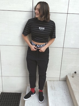 「NIKE(ナイキ)のアイテム(パンツ)」を使った、Runaさん(レディース・164cm)の春コーディネート