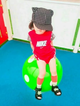「NIKE(ナイキ)のアイテム(ロンパース)」を使った、ARUさん(キッズ・90cm)の夏コーディネート