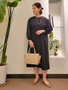 「URBAN RESEARCH DOORS(アーバンリサーチドアーズ)のアイテム(イヤリング)」を使った、浪口 絵美さん(レディース・164cm)の冬コーディネート