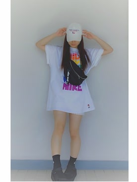 「NIKE(ナイキ)のアイテム(Tシャツ/カットソー)」を使った、AKHさん(レディース・149cm)の秋コーディネート