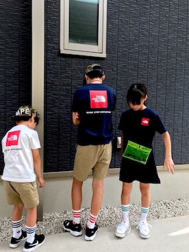kanaさんの「ザ ノース フェイス  S/S Square Logo Tee（THE NORTH FACE | ザノースフェイス）」を使ったコーディネート