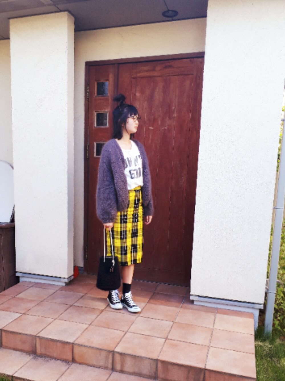 sieluさんの「C/PUチェックタイトスカート（JOURNAL STANDARD）」を使ったコーディネートの1枚目の写真