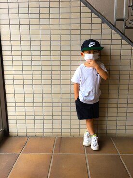 「NIKE(ナイキ)のアイテム(帽子)」を使った、amaさん(キッズ・100cm)の夏コーディネート