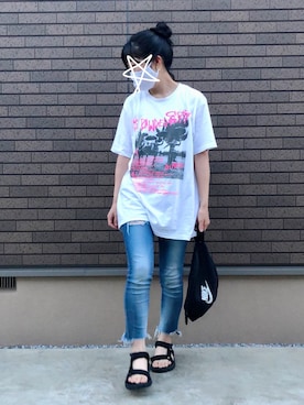 「NIKE(ナイキ)のアイテム(ボディバッグ/ウエストポーチ)」を使った、kcoさん(レディース・158cm・30代)の夏コーディネート